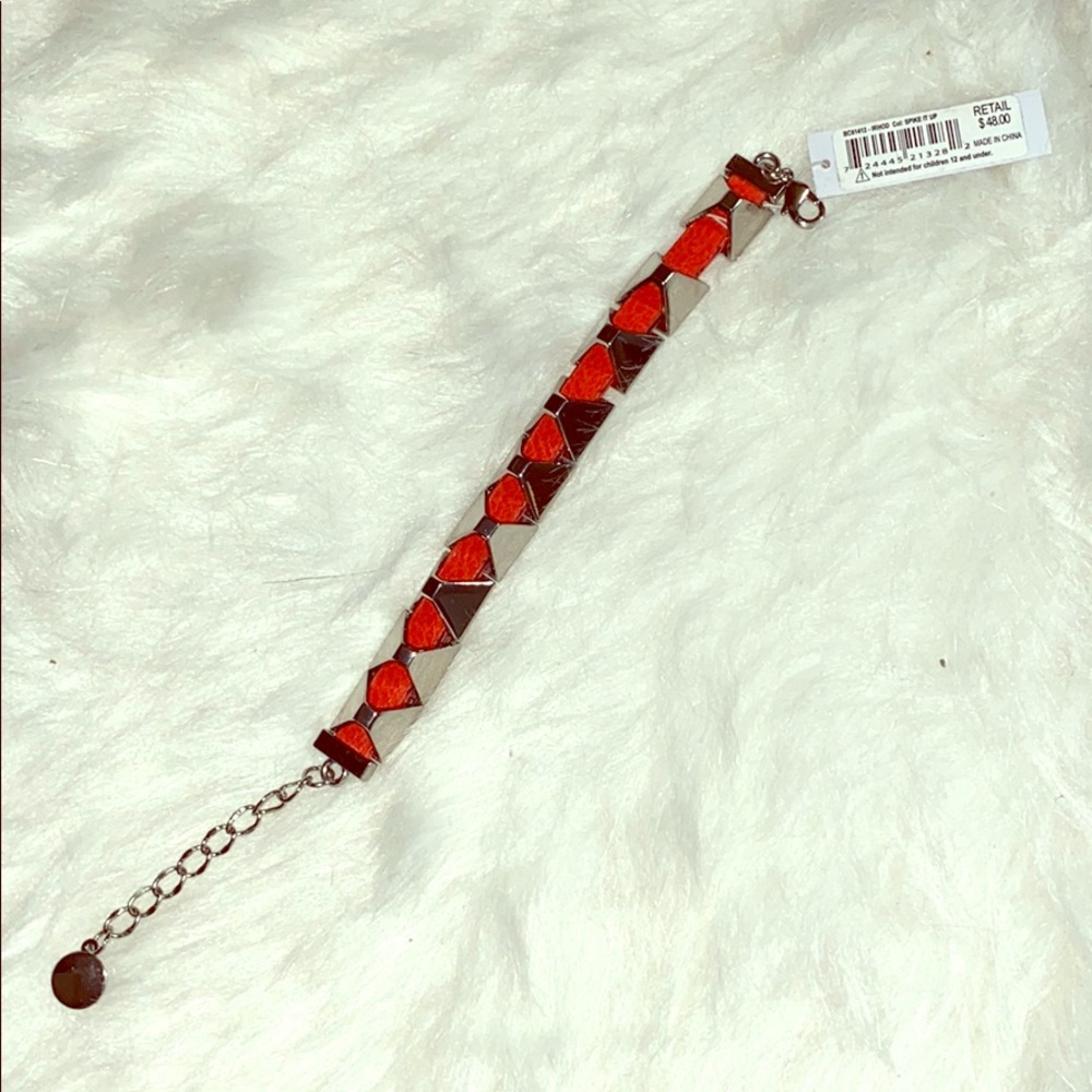 Coral red and silver BCBG bracelet brand new